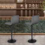 Lot de deux tabourets de bar homewell - gris fonc� - 43 * 43 * 92 - 112cm - int�rieur - scandinave - ...