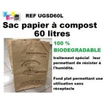 Lot e 2 sacs papier pour compost biodgradable 60 litres pour dchets organique en papier - poubelles ...
