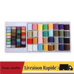 Lot de fils  coudre 60 couleurs pour machine  coudre avec bobine rutilisable