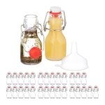 Relaxdays mini bouteilles en verre lot de 30 petites fioles  remplir 50 ml fermeture  trier transparent ...