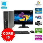 Lot pc hp elite 8100 sff core i5 - 650 3. 2ghz 8go 500go graveur wifi w7 + ecran 19