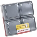 Lot plexo 1 va - et - vient + 3 prises de courant legrand - terre gris saillie