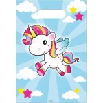 Sachets - cadeaux - licorne - lot de 8 - bleu - enfant - fille