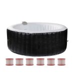 Lot spa gonflable sunspa 4 places rond + 6 filtres (livr avec filtre cadenas tapis de sol et couverture) ...