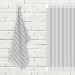 Lot de torchons de cuisine coton kent blanc et gris par soleil docre