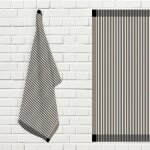 Lot de torchons de cuisine coton kent taupe et ecru par soleil docre