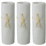 Lot x3 draps housse bb 60x120 cm - gris perle - 100% jersey bio
