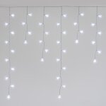 Lotti guirlande stalactite flocon de neige - 136 led - blanc froid - 7 jeux de lumires - l 375 x h 100 ...