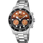 Montre connecte - lotus - 18800 / 8 - botier 445 mm orange - bracelet acier - homme