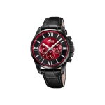 Montre - lotus - 18881 / 4 - chronographe - acier noir - bracelet cuir noir - tanche 10 atm