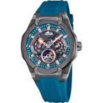 Lotus montre homme 18946 / 2 vortex botier en acier inoxydable 316l noir bracelet en caoutchouc bleu ...