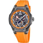 Lotus montre homme 18946 / 3 vortex bo�tier en acier inoxydable 316l noir bracelet en caoutchouc orange ...