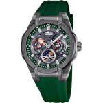 Lotus montre homme 18946 / 5 vortex botier en acier inoxydable 316l noir bracelet en caoutchouc vert ...
