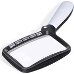Loupe de lecture rectangulaire zgeer - grossissement 2x - 5 led - poignée pliable Loupe de lecture rectangulaire zgeer - grossissement 2x - 5 led - poignée pliable