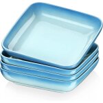 Lovecasa assiette creuse 4 pi�ces assiette creuse � p�te en gr�s - s�rie cg - sp401 forme carr� 21 cm ...