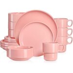 Lovecasa srie sweet kds - 10 service complet de table 16 pices bord deboutempilableen porcelaine pour ...