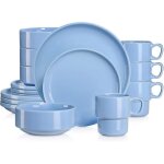 Lovecasa s�rie sweet kds - 5 service complet de table 16 pi�ces bord deboutempilableen porcelaine pour ...