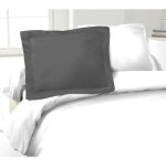 Lovely home lot de 2 taies doreillers 100% coton 50x70 cm - gris fonc�