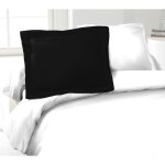 Lovely home lot de 2 taies doreillers 100% coton 50x70 cm - noir