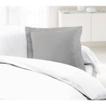 Lovely home lot de 2 taies doreillers 100% coton 63x63 cm - gris clair