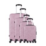 Set de 4 valises - lpb luggage - nais - m - 75 cm - rose - 4 roues multidirectionnelles
