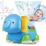 Lphant musical jouet bebe 1 an - jouet rampant pour bb 6 mois projecteur de lumires multicolores avec ...