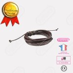 Lsc� bracelet gourmette tours en cuir pu bijoux r�tro femme homme