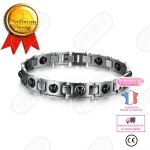 Lsc bracelet mode luxe titanium noir bijou magntique gourmette hommes amiti cadeau