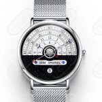 Lsc montre homme tanche calendrier acier inoxydable tendance argent cadeau de nol
