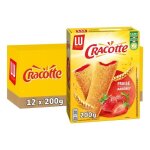 Lu - 12 botes de cracotte - biscottes fourres  la fraise - (12x200g)
