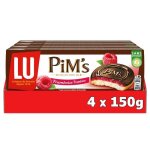 Lu - 4 botes de pims - biscuits gnoises nappes  la framboise et au chocolat - (4x150g)