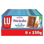 Lu - 6 botes du petit ecolier - biscuits petit beurre napps au chocolat au lait - (6x150g)