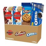 Lu - la bote plaisir - lot de biscuits : mikado lait x2 mikado noir x2 granola cookie x2 oreo pocket ...