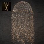 Luca lighting lustre kwala avec �clairage led blanc chaud - h150 x �45 cm - argent