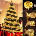 Lumires de nol  led de 10m guirlandes lumineuses  ruban brillant arc en dentelle diy dcor arbre ...