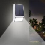Lumires solaires 15led 3w lampe murale intrieure / extrieure lumire de jardin (noir)