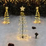Lumire solaire de dcoration darbre de nol - qingque - led - 70 lumires - tanche ip65 - nergie solaire ...