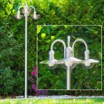 Luminaires dext�rieur - hofstein - elima - 3 lanternes - argent� - 200cm de hauteur