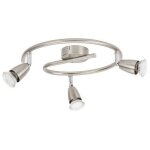 Luminaire spot led spirale gu10 3x42w acier bross.