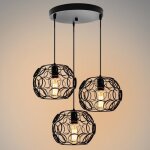Luminaire suspension rtro industrielle 3 lampe de plafonnier noir style vintage dcoratif eclairage ...