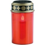 Lanterne fun�raire - lunartec - led solaire - rouge - 125 cm - 60 heures d�clairage