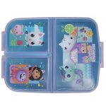 Lunch box - gabby et la maison magique - 3 compartiments - bleu - enfant - rectangulaire