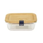 Lunch box - paris prix - verre & bambou - 32cl - transparent - rectangulaire