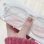 Lunettes � grande monture surenhap - anti - lumi�re bleue - transparent blanc blush