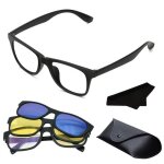 Lunette magn�tique 3 en 1 solaire vision nocturne et protection �cran avec etui de protection