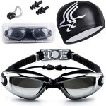 Lunettes de natation lunettes de natation anti - uv et anti - bu�e et libre pince - nez bonnet de bain ...