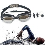 Lunettes de natation avec tui de protection gratuit verre miroir antibue anti - uv