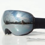 Lunettes de ski lunettes antibue double couche adaptes aux quipements de ski extrieur noir