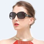 Lunettes de soleil - ecelen - modle polarises - uv400 - couleur noir - femme