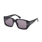 Lunettes de soleil femme tom ford ryder - 02 ft 1035 - n - carr� - shiny black / dark grey - verres gris ...
